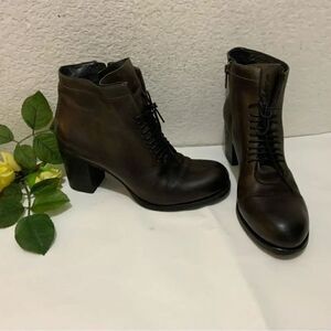 PANTANETTI Brown Leather Women's Shoes Ankle Boots Italy Size US 8.5  EU 38.5